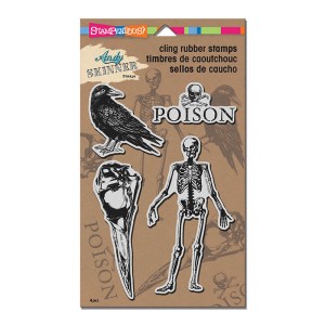 Andy Skinner's Cling Rubber Stamps - Birds and Bones